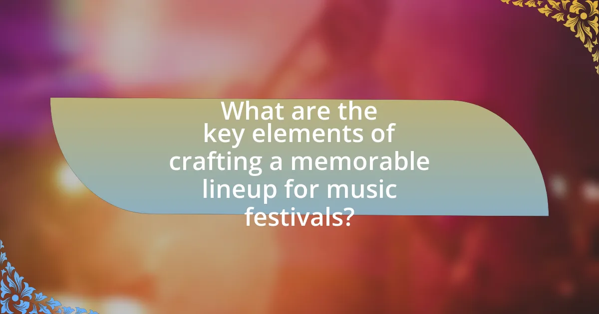 What are the key elements of crafting a memorable lineup for music festivals?